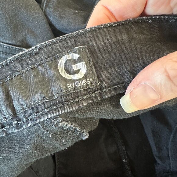 G By Guess Edgy Stone Black Lace-Up Front High Waist Stretch Skinny Jeans 28 - Picture 10 of 12
